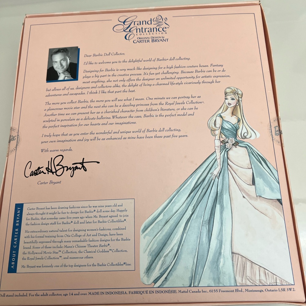 Mattel Barbie Collectibles Doll “Grand Entrance”Carter Bryant 1st in Series NIB - Picture 2 of 7